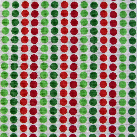 Punkte Grün Rot Weiß Patchworkstoff